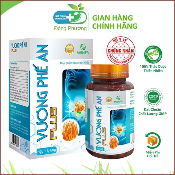 Vương Phế An Plus - Hôp 300 viên Hỗ trợ viêm họng hạt, viêm amidan, ho hen, viêm phế quản, Copd
