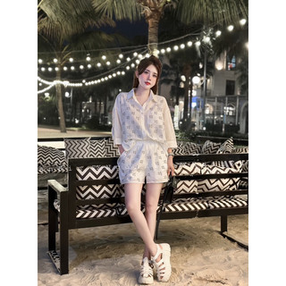 Set Sơmi Tơ Wang Đính Đá Siu Cấp