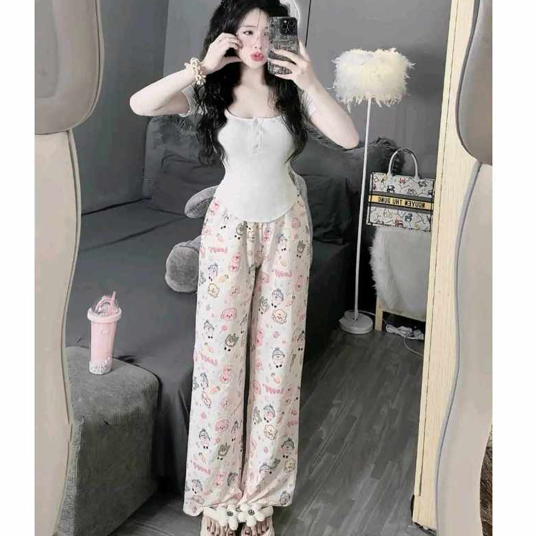 Sét  CÚC ÁO  U tay ngắn kèm quần suông cạp chun phong cách Hàn Quốc M1402 | BigBuy360 - bigbuy360.vn