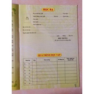 Sách - Học bạ tiểu học (theo thông tư 27) (KP)