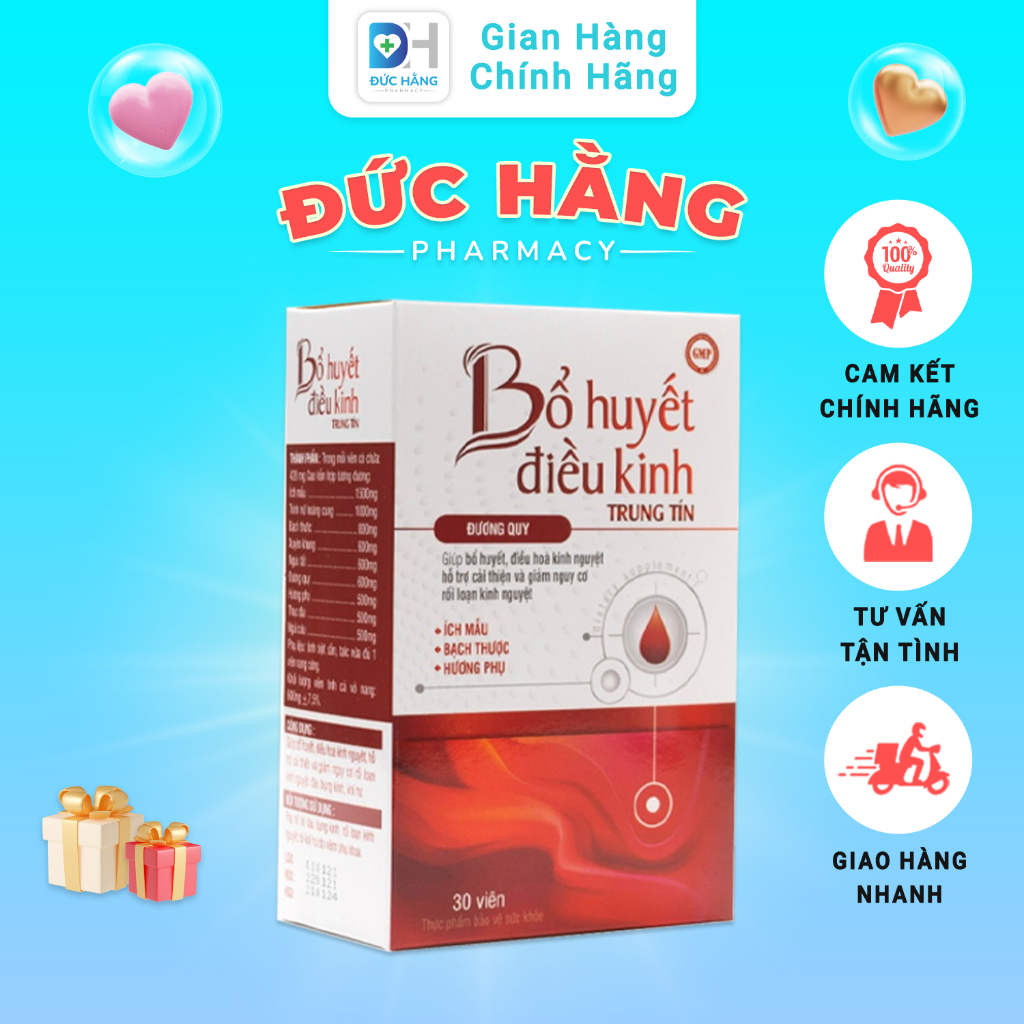 Viên Uống Bổ Huyết Điều Kinh - Bồi Bổ Khí Huyết, Điều Hòa Kinh Nguyệt (Hộp 30 Viên)