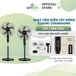 Quạt cây quạt điện ChangHong 5 cánh kèm điều khiển từ xa với 4 chế độ gió, hẹn giờ 9 giờ Tiết kiệm năng lượng