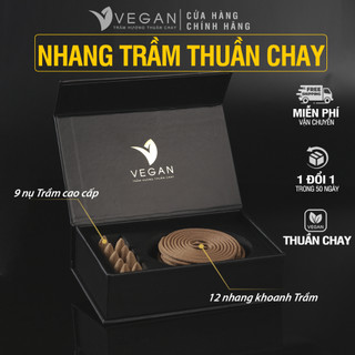 Bộ nhang nụ nhang khoanh VEGAN Trầm Hương tốc kiến Thuần Chay cao cấp - Tặng bộ đĩa hợp kim