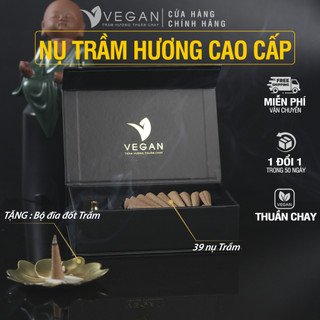 Bộ nhang nụ VEGAN trầm hương tốc kiến thuần chay cao cấp 39 nụ - Tặng bộ đĩa đốt hợp kim