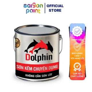 Sơn Kẽm Chuyên Dụng Dolphin Lon 3Kg - Sơn Phủ Màu Trực Tiếp Lên Thép Mạ Kẽm, Không Cần Sơn Lót - Dolphinpaint.vn