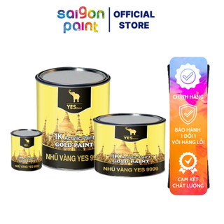 Sơn vàng nghệ 1k yes lon 800gram màng sơn cứng, đàn hồi làm gia tăng khả năng chịu lực- dolphinpaint.vn