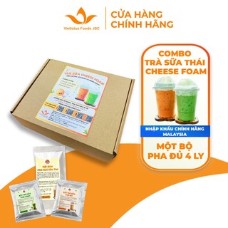 Set trà sữa Thái Xanh - Thái Đỏ Orange Chef kèm topping bột kem béo thơm ngon chuẩn vị - Nguyên liệu nhập khẩu Thái Lan
