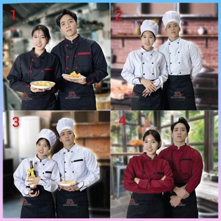 Áo Bếp Trưởng Tay Dài - Áo Bếp Nam Nữ Đồng Phục Nhà Hàng, Quán Ăn 3 Màu Được Ưa Chuộng Nhất - HÌNH THẬT