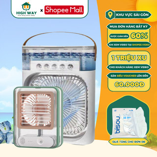 Quạt Điều Hòa Mini HIGHWAY, Phun Sương Để Bàn 3 Cấp Độ Gió Dung Tích 600ml Chế Độ Hẹn Giờ, Bảo Hành 12 Tháng