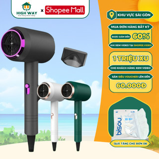 Máy Sấy Tóc HIGHWAY 2 Chiều Nóng Lạnh Công Suất 2300W, 3 Chế Độ Sấy Chăm Sóc Tóc Tặng Kèm Mỏ Vịt