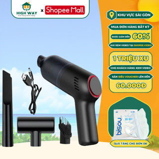Máy Hút Bụi Cầm Tay HIGHWAY Sạc Pin Tích Điện Công Suất 120W Lực Hút 12000PA Không Gây Tiếng Ồn
