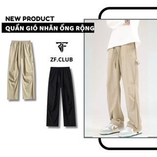 Quần Gió ZONEF CLUB Nhăn Ống Rộng, Cotton Lưng Thun Co Giãn Nam Nữ Menwear Pants (QG24)