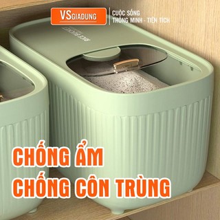 Thùng đựng gạo nắp trượt chống ẩm chống côn trùng đựng đồ khô 5/10/15kg chất liệu nhựa PP an toàn - VS309