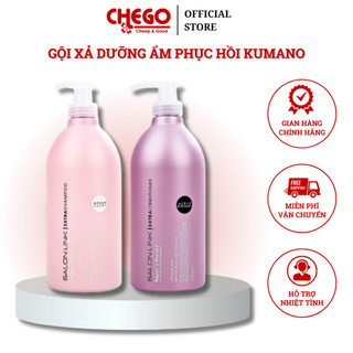 Combo dầu gội xả Kumano Salon Link Extra dành cho tóc yếu 1000ml