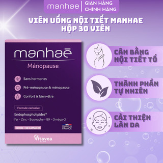 Viên uống Nội tiết Manhae chống lão hóa giảm tình trạng rụng tóc giúp da chắc khỏe hồng hào hộp 30v
