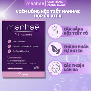 Viên uống Nội tiết MANHAÉ chống lão hóa giảm tình trạng rụng tóc giúp da chắc khỏe hồng hào hộp 60v