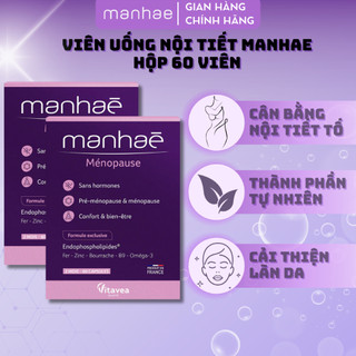 Combo 2 hộp viên uống Manhea cân bằng nội tiết tố nữ, tăng cường sinh lý, điều hòa kinh nguyệt 60v