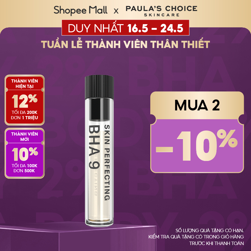 Tinh chất ngăn ngừa mụn đầu đen và bã nhờn Paula's Choice Skin Perfecting BHA 9 (9% Salicylic Acid) 0.83ml Mã 7739