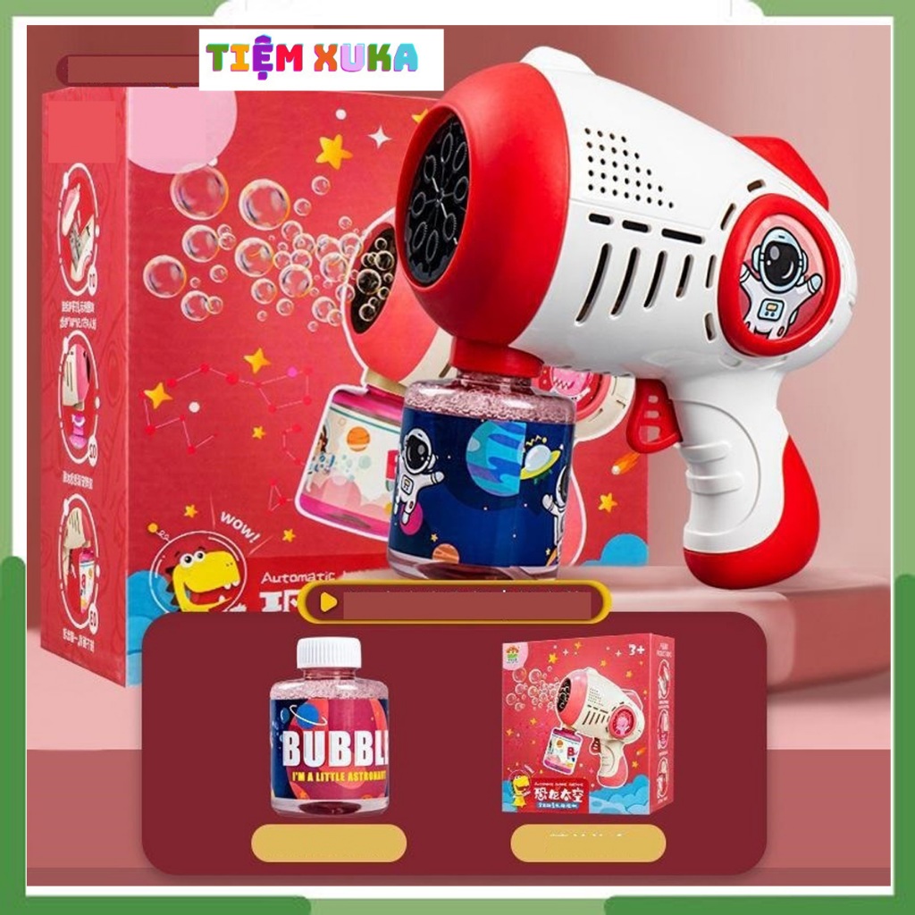 Máy bắn bong bóng xà phòng,máy bắn bong bóng 20 lỗ, có đèn làm từ nhựa ABS cao cấp, an toàn
