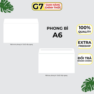 Phong bì trắng A6, phong bì đựng thư tài liệu 100c (22x12)