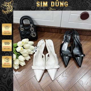 Guốc zr đen be đính nơ siêu đáng yêu cao 5p 7814-1