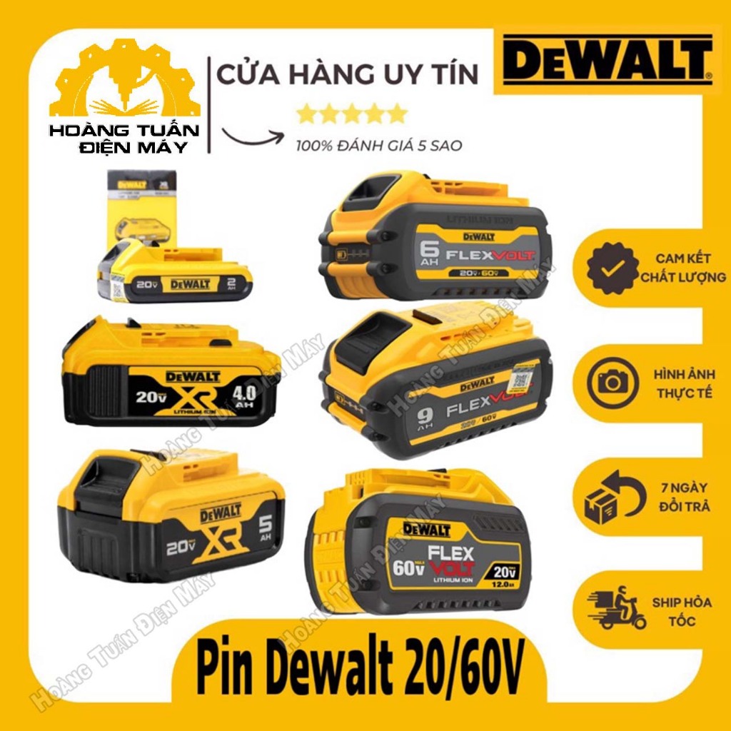 Dewalt 20v 2Ah 4Ah 5Ah 6Ah 9Ah 12Ah Nhập Chính Hãng-Hoàng Tuấn Điện Máy