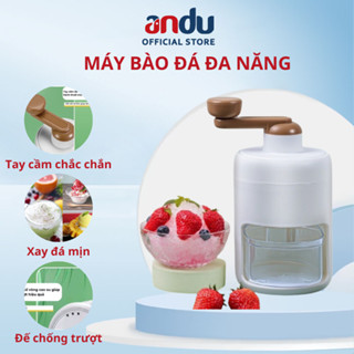 Máy Bào Đá Mini ,Máy Xay Đá Tuyết Quay Bằng Tay, Dụng Cụ Xay Đá Tuyết , Máy Làm Đá Bào Quay Tay Đa Năng 3 Lưỡi Siêu Sắc