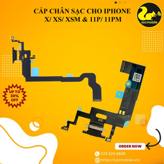 Cáp chân sạc,cụm chân sạc thay thế cho ip x/xs/xsm/11p/11pm