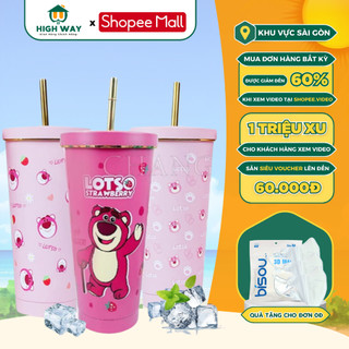 Cốc Giữ Nhiệt HIGHWAY, Ly Giữ Nhiệt Gấu Dung Tích 750ml Chất Liệu Inox 304 Giữ Nhiệt 12 Giờ Tặng Kèm Ống Hút Và Túi Đựng