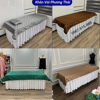 Tấm phủ giường spa lụa cao cấp, tấm trải giường, drap giường spa, giường mi, phun xăm KT 110*220cm