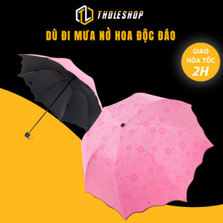 Ô dù mini gấp gọn nở hoa khi đi mưa, chống tia uv tiện dụng tholeshop 2783