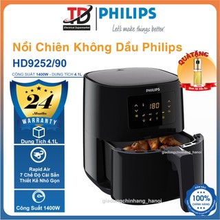 Nồi Chiên Không Dầu Philips HD9252/90, 4.1Lit - 1400W, Thiết Kế Nhỏ Gọn, Hàng Chính Hãng
