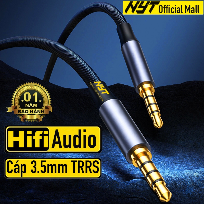 Dây 3.5mm 3 Khấc Support Mic & Audio Hifi Cao Cấp NYT AT109 - Bảo Hành 12T Chính Hãng