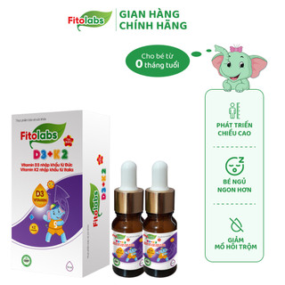  Vitamin D3K2-MK7 Cho Bé Fitolabs Dạng Nhỏ Giọt Giúp Hấp Thu Canxi, Tăng Chiều Cao Cho Bé