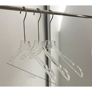 Móc nhựa mica trong suốt có vai đệm treo quần áo 44cm ( bộ 10 móc )