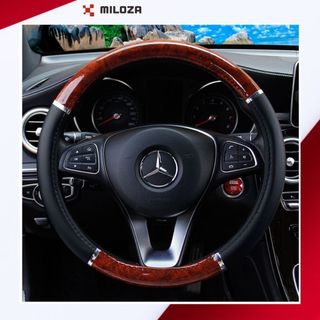 Bọc Vô Lăng Ô Tô - Bọc Vô Lăng - Da Pu Cao Cấp, Ôm Khít, Chống Trơn Trượt, Hàng Đẹp - Họa Tiết Vân Gỗ - M1