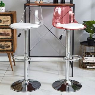  Ghế quầy bar acrylic ghế đẩu cao gia dụng trong suốt ghế quầy bar tựa lưng có thể nâng lên 