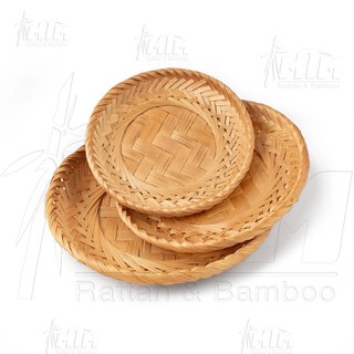 Đĩa tre đan hun khói trang trí, decor, để mứt kẹo, hạt sấy, hướng dương.