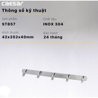 Móc treo quần áo, giá treo, mắc đồ đa năng loại 5 móc inox 304 chính hãng caesar st857