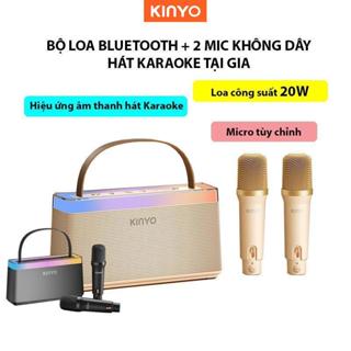 [20W] Bộ Loa Bluetooth + 2 Mic Hát Karaoke Mini Tại Nhà KINYO C10, Có Thể Thay Đổi Giọng, Dễ Sử Dụng