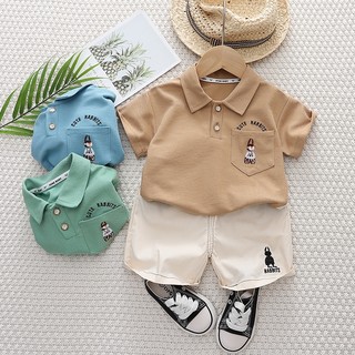 Set Áo Polo Tay Ngắn Quần Đùi Kaki Kem Cho Bé Trai 1 2 3 4 5 Tuổi MINTSCLOSET Quảng Châu - TN3358