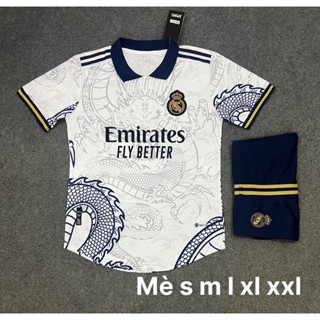 in tên số - Bộ quần áo thể thao đá bóng nam nữ Real vải gai thái logo thêu sắc nét mùa giải mới 2023/ 2024