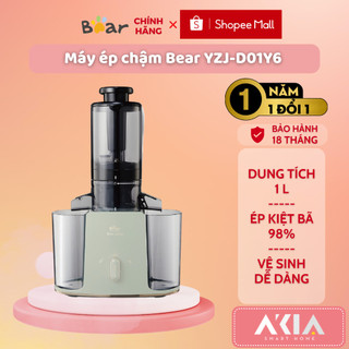 Máy ép chậm Bear YZJ-D01Y6 - Dung tích 1L, Ép kiệt bã 98%, Dễ dàng vệ sinh, Bảo hành 18 tháng