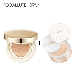 Bộ Sản Phẩm Cushion Và Phấn Phủ FOCALLURE Độ Che Phủ Tốt Chất Phấn Mịn Và Tự Nhiên