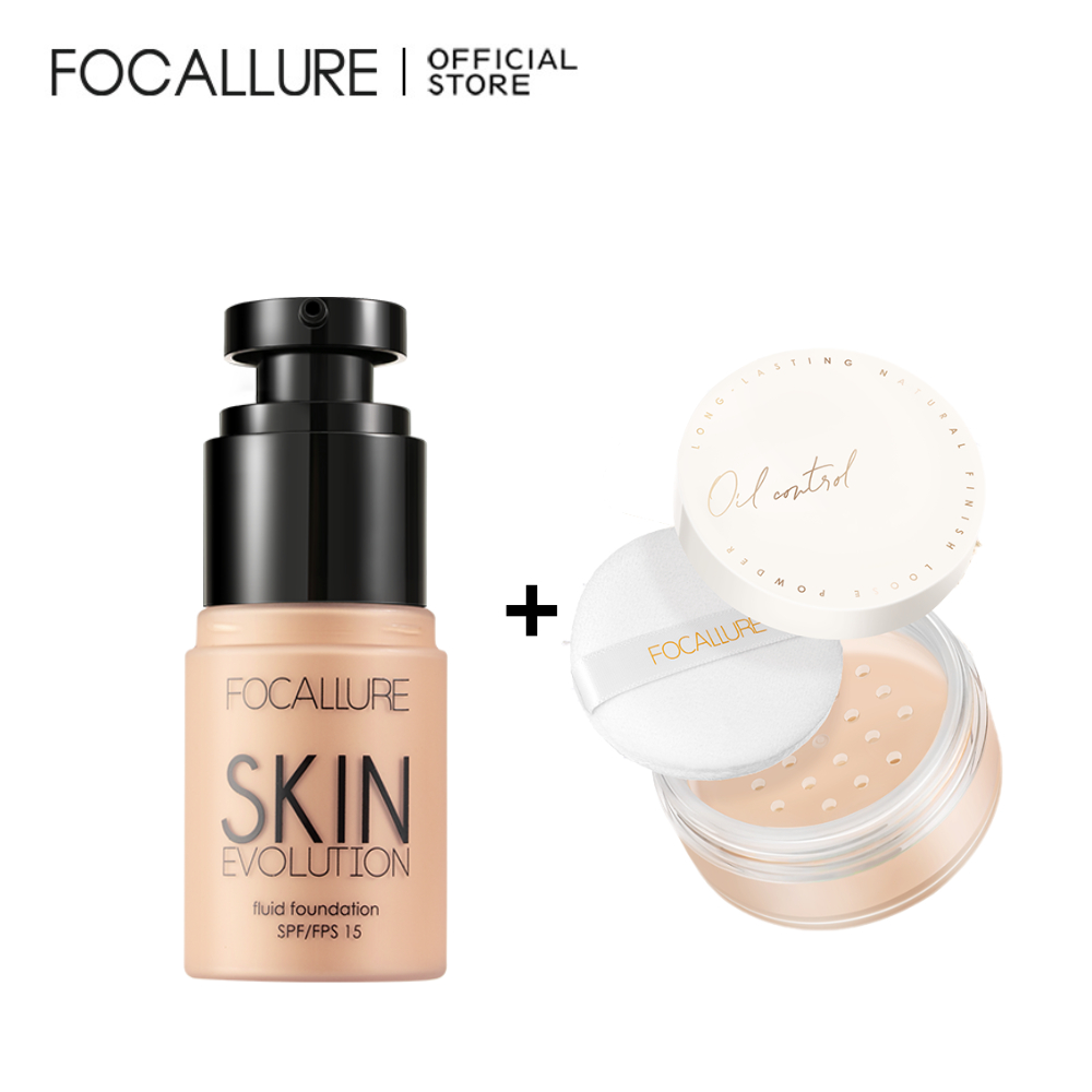 FOCALLURE Kem Nền Dạng Lỏng + Phấn Phủ Kiểm Soát Dầu | BigBuy360 - bigbuy360.vn