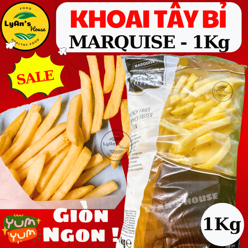 (Hỏa Tốc HCM) Khoai Tây Chiên Cọng Bỉ 1Kg Giòn lắc phô mai Ngon Như KFC hợp với gà rán đồ viên chiên