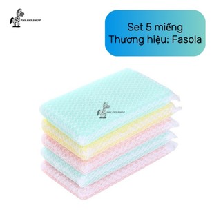 Set 5 miếng mút bọc lưới rửa chén Fasola JJ106, 2 miếng Lock&Lock ETM157 phiphishop