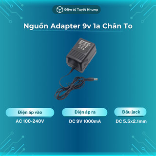 Nguồn 9v 1a jack dc 5.5x2.1mm chất lượng cao - nguồn adapter 9v 1a, nguồn 9v dc lỗi 1-1 trong 7 ngày