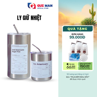 Cốc giữ nhiệt Iced + Ống hút 360ML - 600ML inox 304 đúc liền khối an toàn, tiện lợi METIS