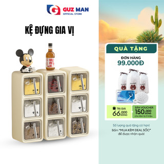 Hộp, Kệ Đựng Gia Vị Nhà Bếp METIS Nhiều Ngăn Dán Tường Tiện Lợi, Chống Ẩm Mốc, Chất Liệu Nhựa PP An Toàn